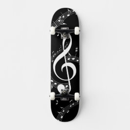 Climactic G Clef Music Black Skateboard