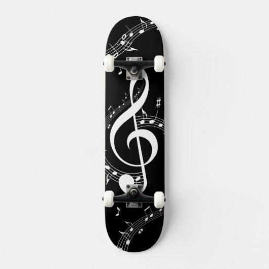 Climactic G Clef Music Black Skateboard (Vorderseite)