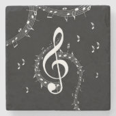 Climactic G Clef Music Black Steinuntersetzer (Vorderseite)