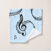 Climactic G Clef Music Blue Badhandtuch Set (Waschlappen)