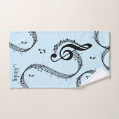 Climactic G Clef Music Blue Badhandtuch Set (Handtuch)