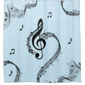 Climactic G Clef Music Blue Duschvorhang (Vorderseite)