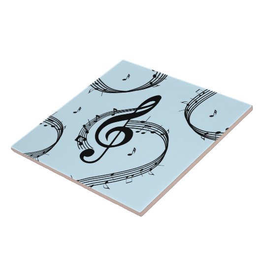 Climactic G Clef Music Blue Fliese (Seite)