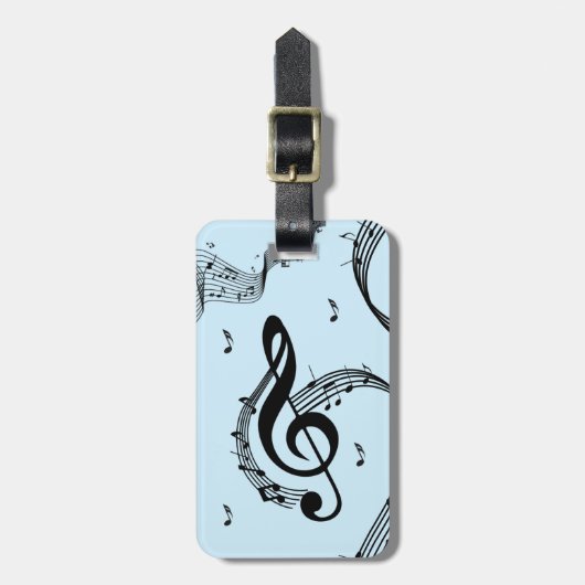 Climactic G Clef Music Blue Gepäckanhänger (Vorderseite vertikal)