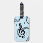 Climactic G Clef Music Blue Gepäckanhänger (Rückseite vertikal)