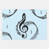 Climactic G Clef Music Blue Geschenkpapier Set (Vorderseite 2)