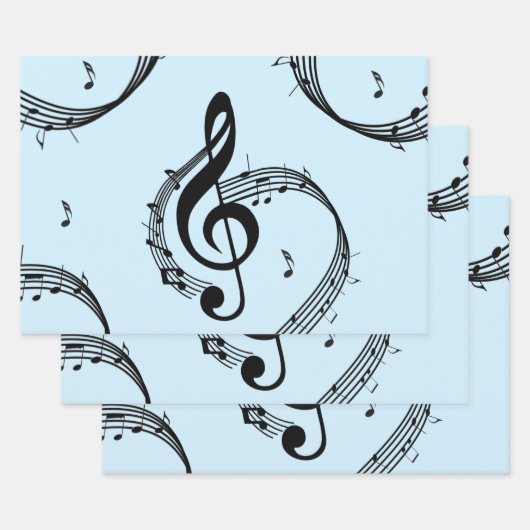 Climactic G Clef Music Blue Geschenkpapier Set (Set)