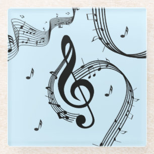 Climactic G Clef Music Blue Glasuntersetzer