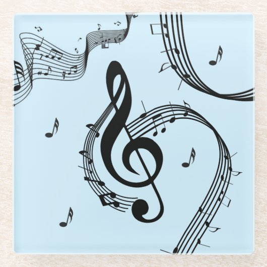 Climactic G Clef Music Blue Glasuntersetzer (Vorderseite)