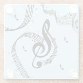Climactic G Clef Music Blue Glasuntersetzer (Rückseite)