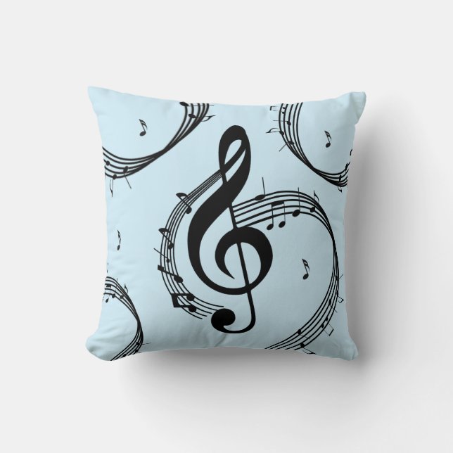 Climactic G Clef Music Blue Kissen (Vorderseite)