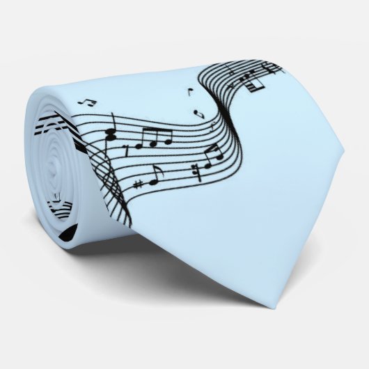 Climactic G Clef Music Blue Krawatte (Gerollt)