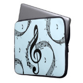 Climactic G Clef Music Blue Laptopschutzhülle (Vorderseite Links)