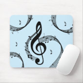Climactic G Clef Music Blue Mousepad (Mit Mouse)