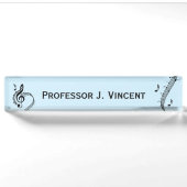 Climactic G Clef Music Blue Namensplakette (Vorderseite)
