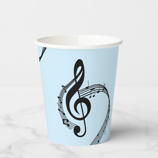Climactic G Clef Music Blue Pappbecher (Links)