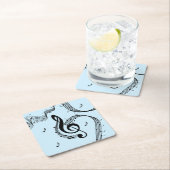 Climactic G Clef Music Blue Rechteckiger Pappuntersetzer (Vor Ort)