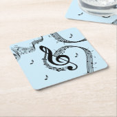 Climactic G Clef Music Blue Rechteckiger Pappuntersetzer (angewinkelt)