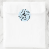 Climactic G Clef Music Blue Runder Aufkleber (Tasche)