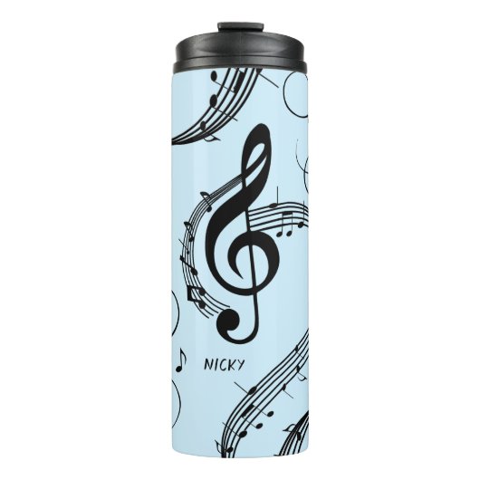 Climactic G Clef Music Blue Thermosbecher (Vorderseite)