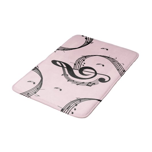 Climactic G Clef Music Pink Badematte (Schrägansicht)