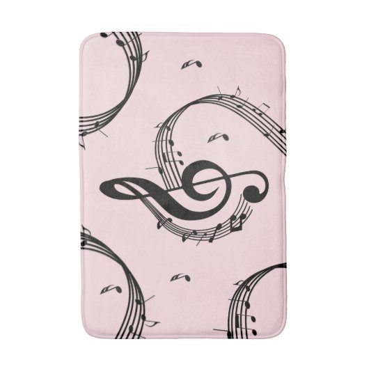 Climactic G Clef Music Pink Badematte (Vorderseite Vertikal)