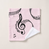 Climactic G Clef Music Pink Badhandtuch Set (Waschlappen)