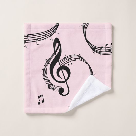 Climactic G Clef Music Pink Badhandtuch Set (Waschlappen)