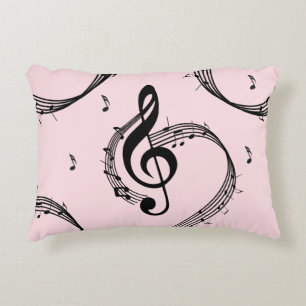 Climactic G Clef Music Pink Dekokissen