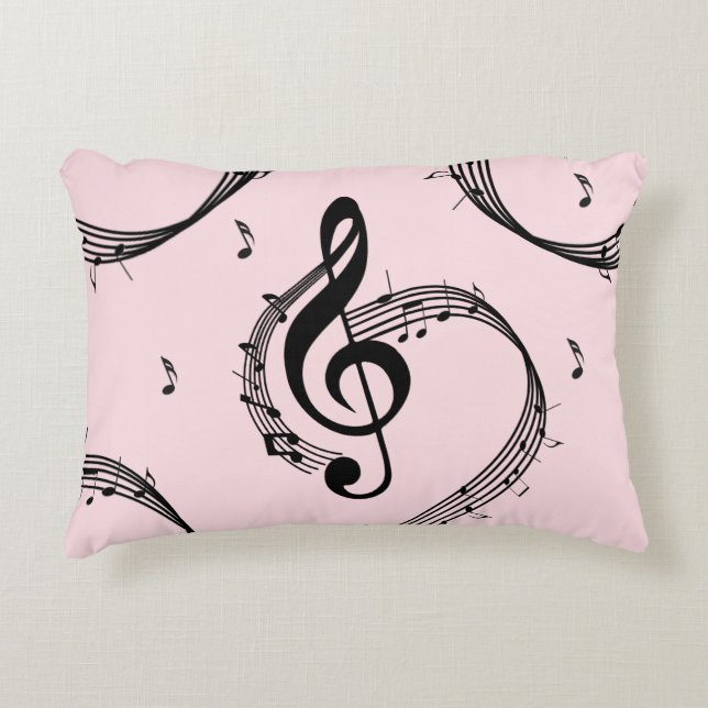 Climactic G Clef Music Pink Dekokissen (Vorderseite)
