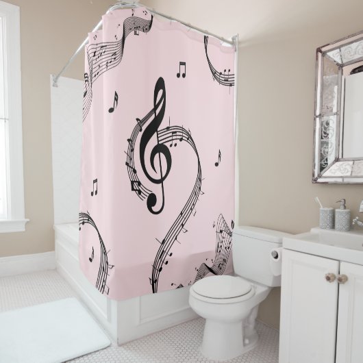 Climactic G Clef Music Pink Duschvorhang (Beispiel)