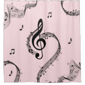 Climactic G Clef Music Pink Duschvorhang (Vorderseite)