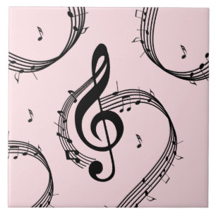 Climactic G Clef Music Pink Fliese