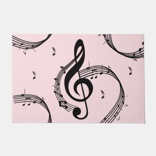 Climactic G Clef Music Pink Fußmatte (Vorderseite)