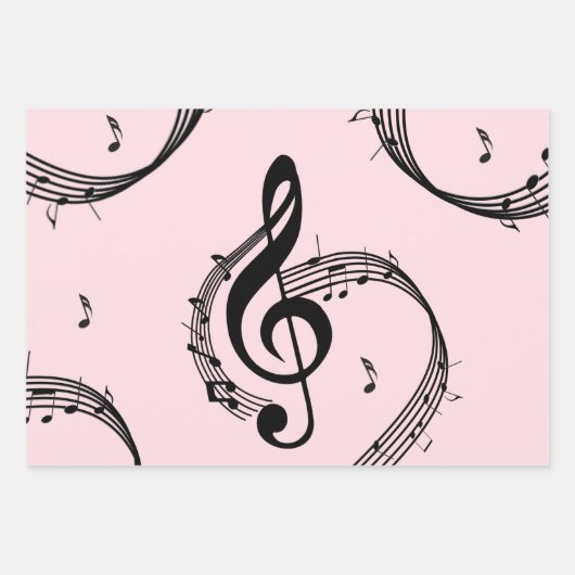 Climactic G Clef Music Pink Geschenkpapier Set (Vorderseite 2)