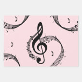 Climactic G Clef Music Pink Geschenkpapier Set (Vorderseite)