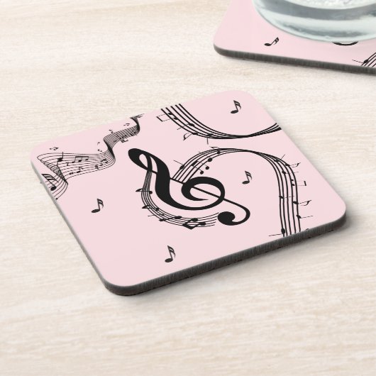 Climactic G Clef Music Pink Getränkeuntersetzer (Linke Seite)