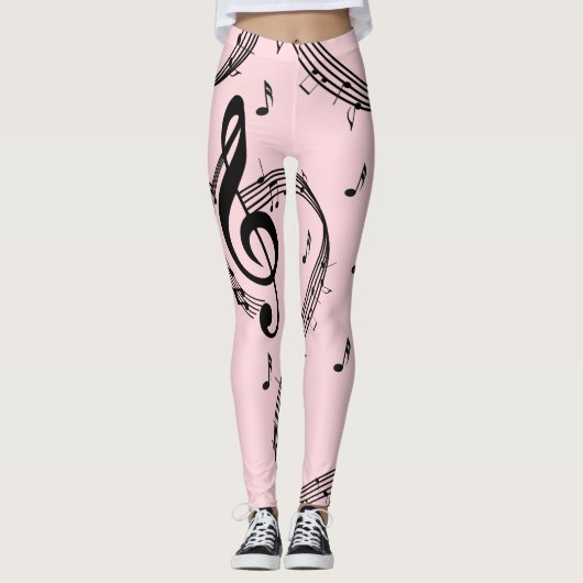 Climactic G Clef Music Pink Leggings (Vorderseite)