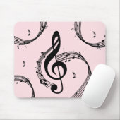 Climactic G Clef Music Pink Mousepad (Mit Mouse)