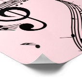 Climactic G Clef Music Pink Poster (Ecke)