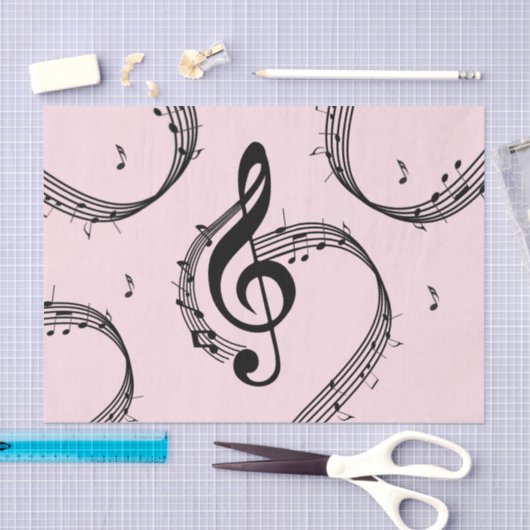 Climactic G Clef Music Pink Seidenpapier (Handwerk)