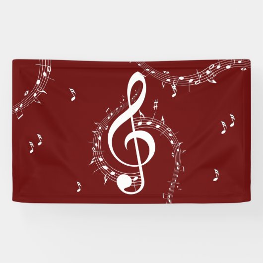 Climactic G Clef Music Red Banner (Horizontal)