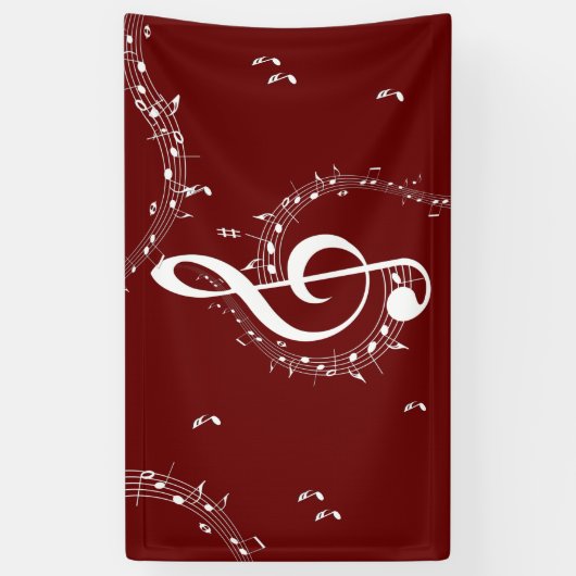 Climactic G Clef Music Red Banner (Vertikal)