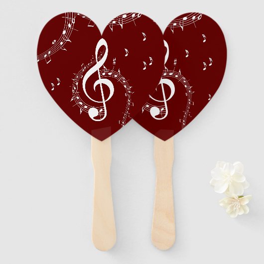 Climactic G Clef Music Red Fächer (Vorne und Hinten)