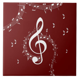Climactic G Clef Music Red Fliese