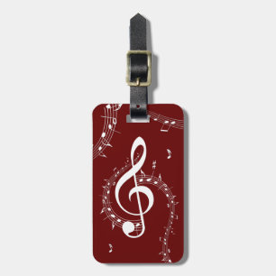 Climactic G Clef Music Red Gepäckanhänger