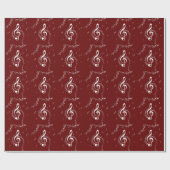 Climactic G Clef Music Red Geschenkpapier (Flach)