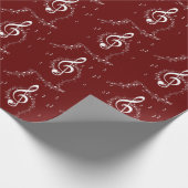 Climactic G Clef Music Red Geschenkpapier (Ecke)