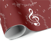 Climactic G Clef Music Red Geschenkpapier (Rolleneckpunkt)