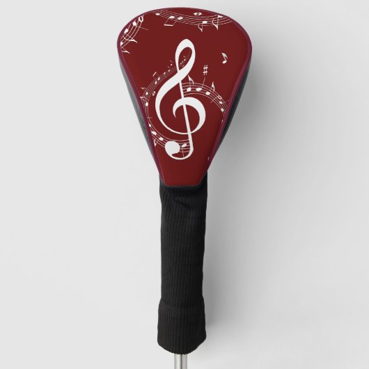 Climactic G Clef Music Red Golf Headcover (Vorderseite)